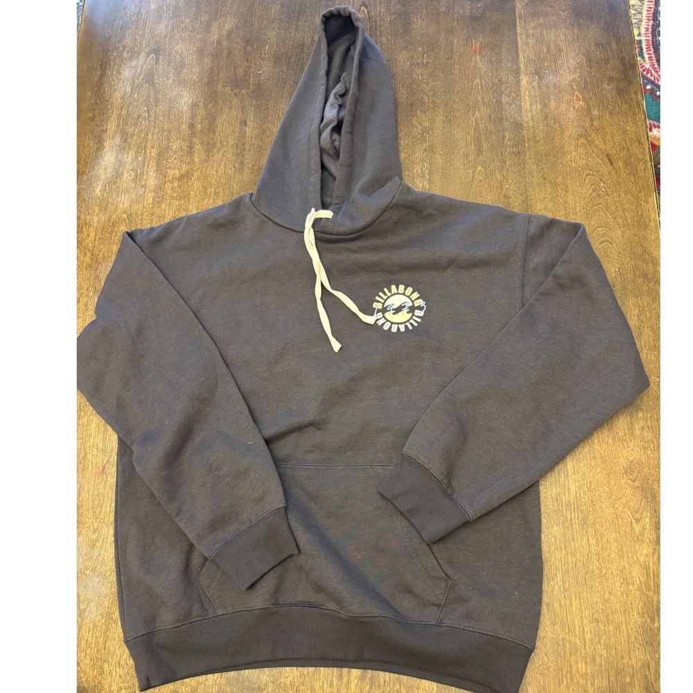 Billabong Womens XL Charcoal Gray Fleece Pullover Hoodie Circle Logo Graphic